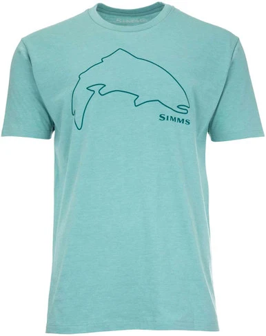 Simms Trout Outline T-Shirt - Oil Blue Heather 3 Simms Trout Outline T-Shirt - Oil Blue Heather